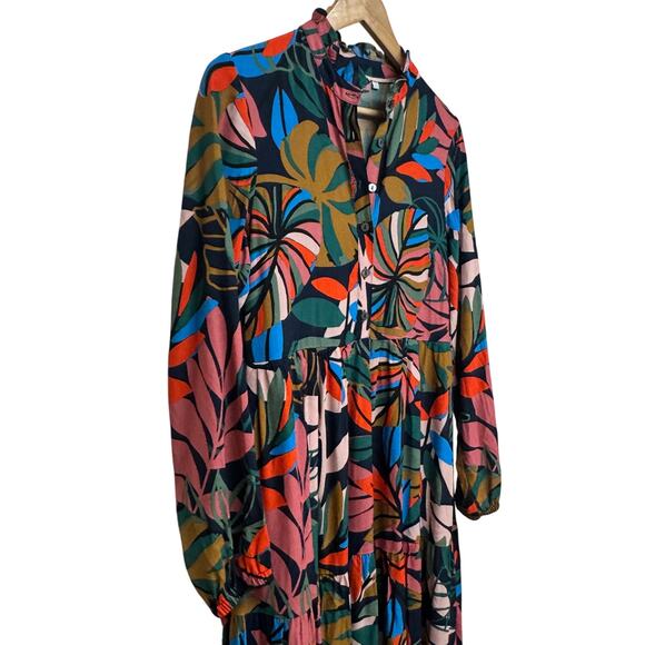 Boden Botanical Tiered Midi Maxi Dress Long Sleeve Viscose - Picture 5 of 11